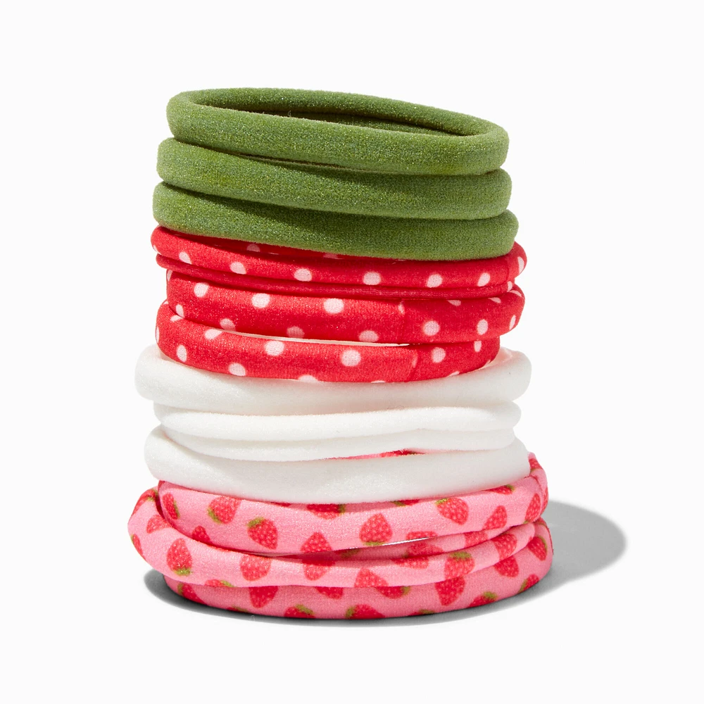 Strawberry Rolled Hair Ties - 12 Pack