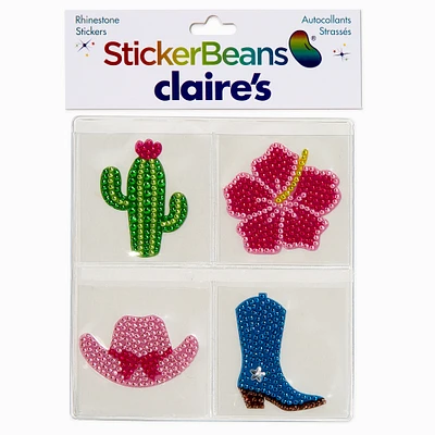 StickerBeans® x Claire's Western Rhinestone Sticker Set - 4 Pack