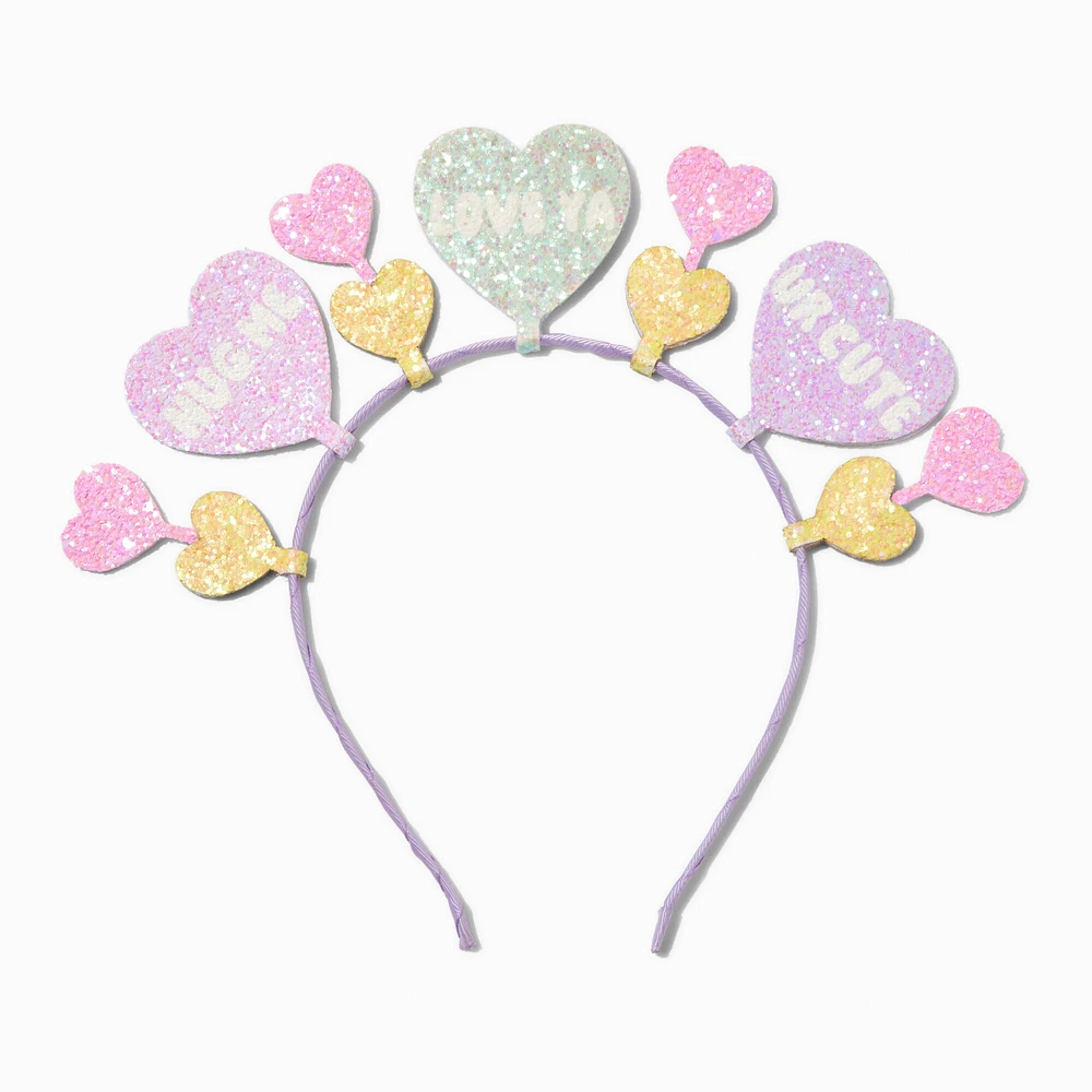 Candy Hearts Glitter Deely Bopper Headband