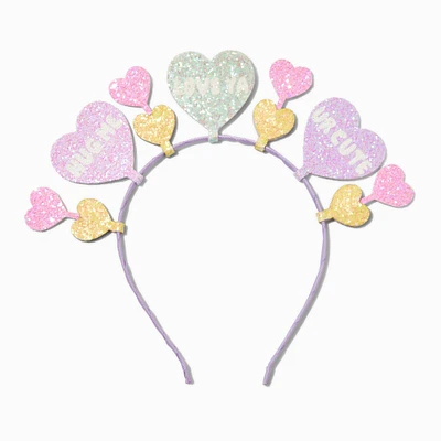 Candy Hearts Glitter Deely Bopper Headband