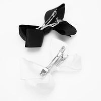 Black & White Cheer Hair Bow Clips - 2 Pack