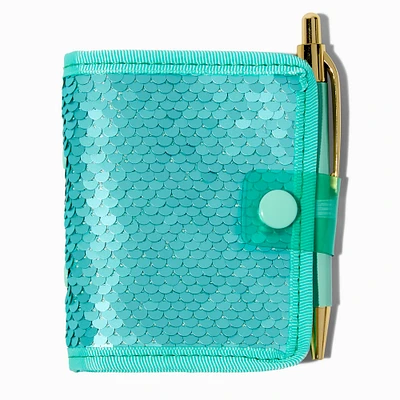 Teal Sequin Mini Journal Notebook