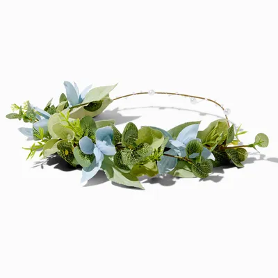 Pearl Greenery Flower Crown Headwrap