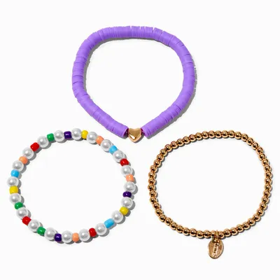 Bright Beads Mixed Stretch Bracelet Set - 3 Pack