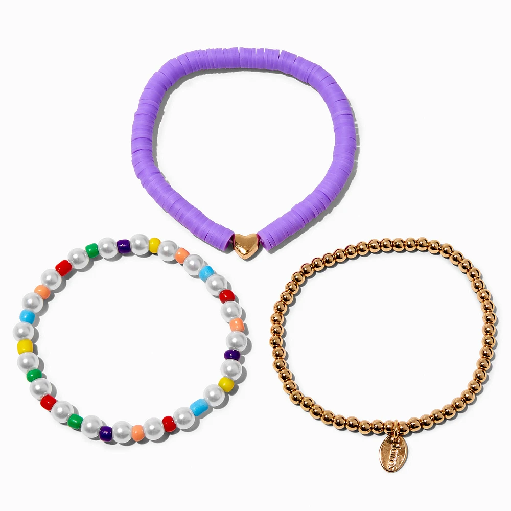 Bright Beads Mixed Stretch Bracelet Set - 3 Pack