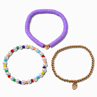 Bright Beads Mixed Stretch Bracelet Set - 3 Pack