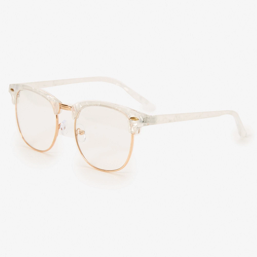 Rose Gold Browline Clear Lens Frames