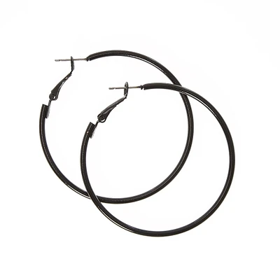 Black 50MM Hoop Earrings