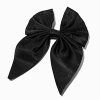 Black Satin Hair Bow Clip