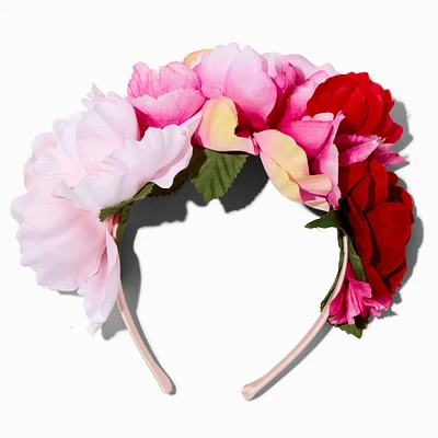 Tonal Pink Flower Crown Headband