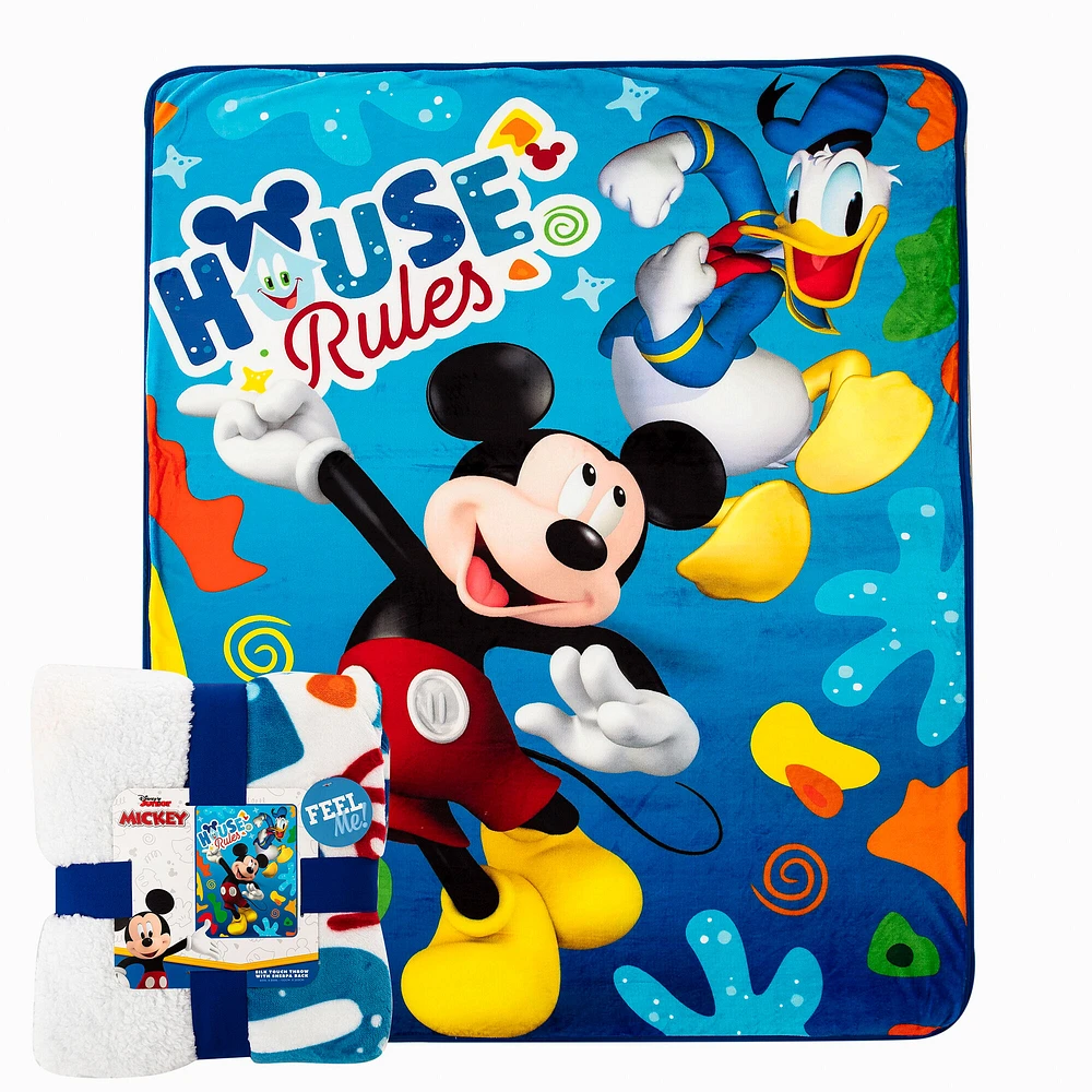 Disney Mickey Mouse Oversized Silk Touch Sherpa Throw Blanket (ds)