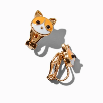Orange Tabby Cat Clip-On Earrings