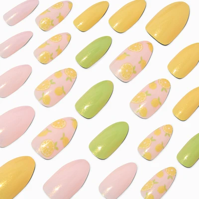 Lemon Stiletto Vegan Faux Nail Set - 24 Pack