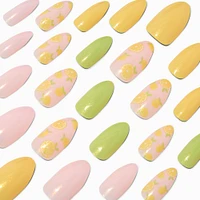 Lemon Stiletto Vegan Faux Nail Set - 24 Pack