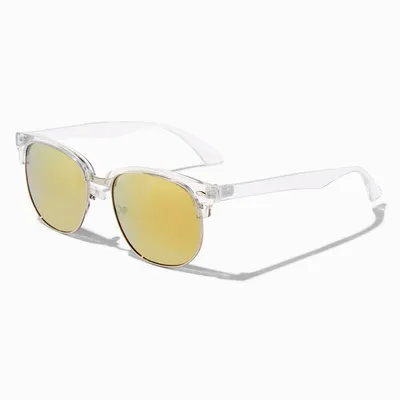 Clear Browline Yellow Lens Sunglasses