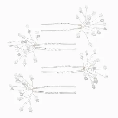 Cherry Blossom Pearl Hair Pins - 4 Pack