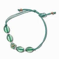 Mint Green Beaded Cord Bolo Bracelet