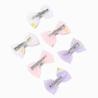 Claire's Club Chiffon Daisy Hair Bow Clips - 6 Pack