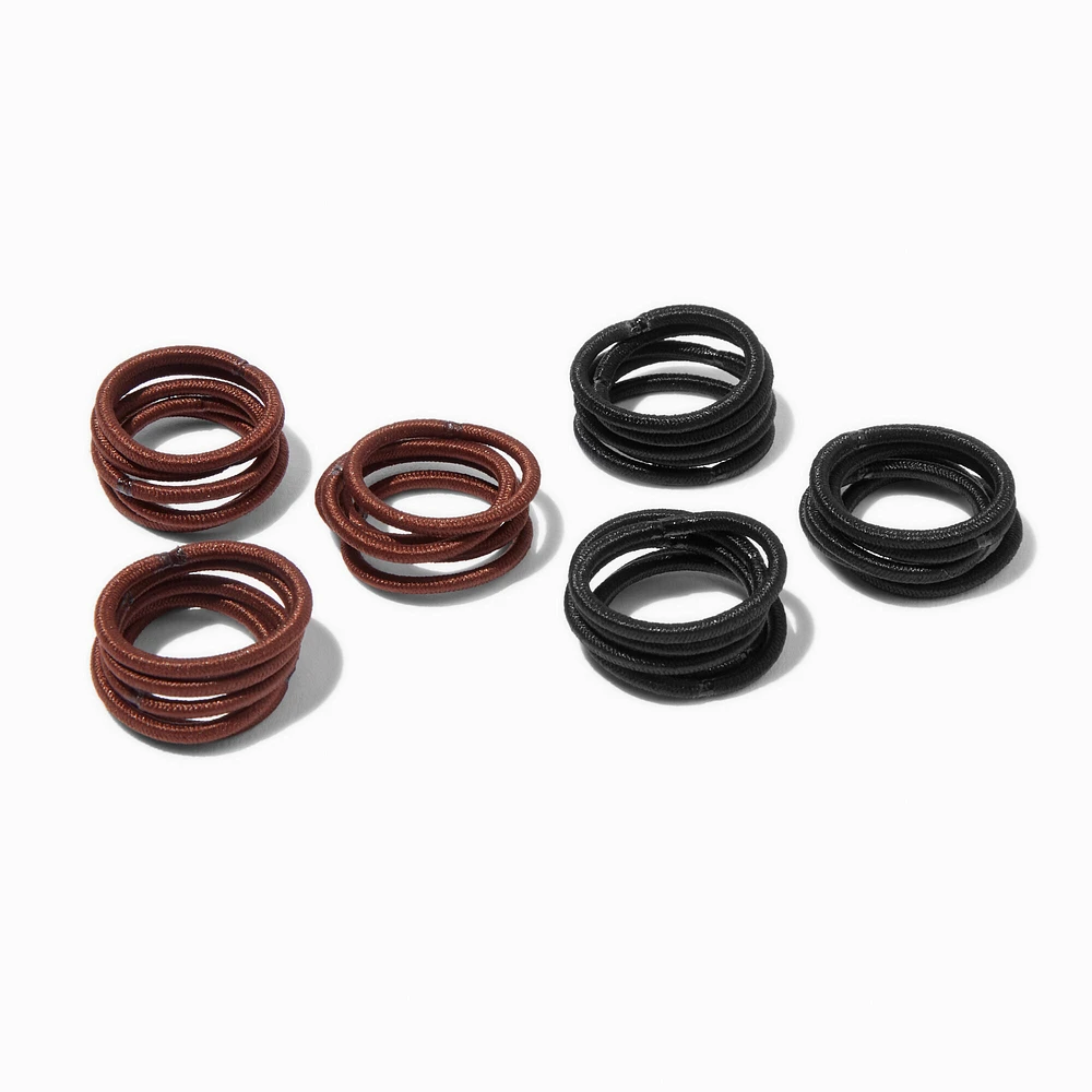 Brown & Black Hair Ties - 3o Pack