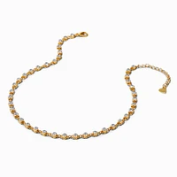 C LUXE by Claire's 18k Yellow Gold Plated Cubic Zirconia Chain Necklace