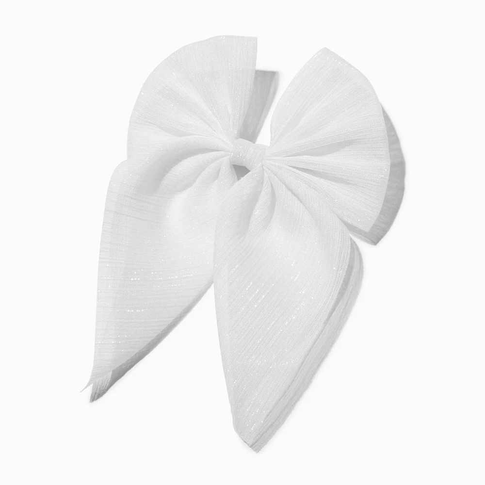 Claire's Club Special Occasion White Hair Bow Clip