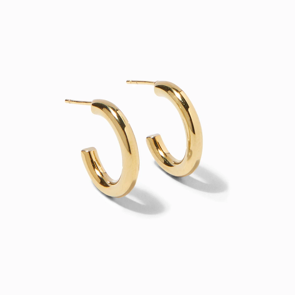 C LUXE by Claire's 18kt Gold Plated 18mm Thick Hoop Earrings