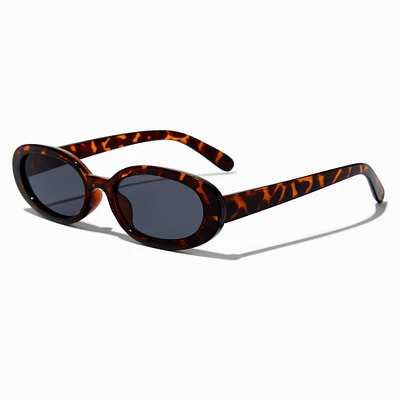 Tortoiseshell Print Oval Sunglasses