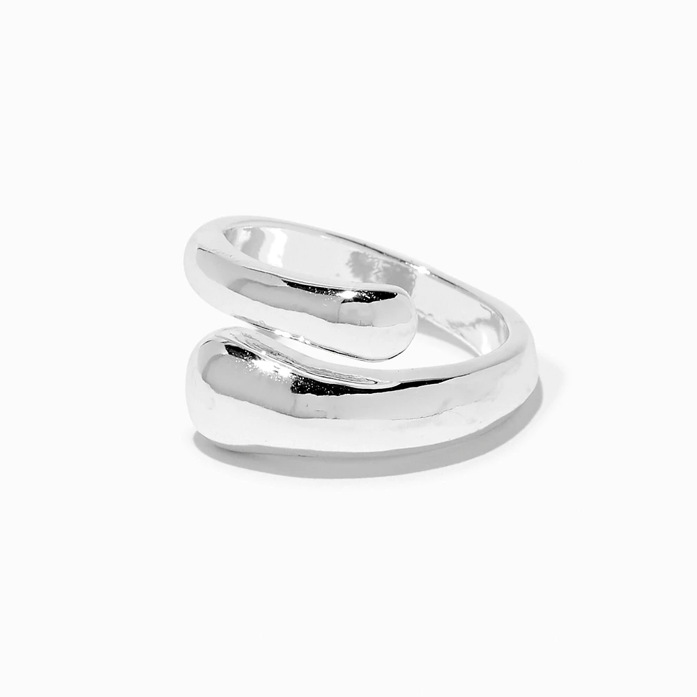 Silver-tone Smooth Wrap Ring