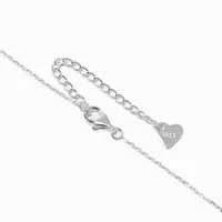 C LUXE by Claire's Sterling Silver Plated Cubic Zirconia Marquise Station Necklace