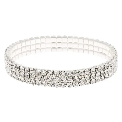 Silver Rhinestone Stretch Bracelet