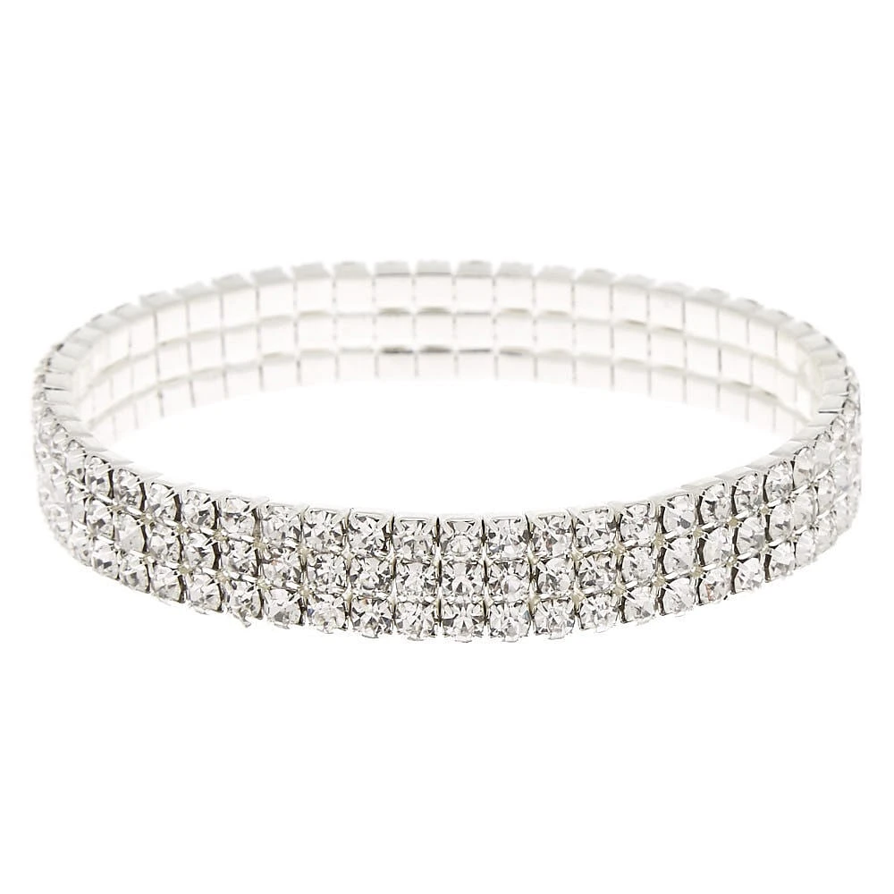 Silver Rhinestone Stretch Bracelet