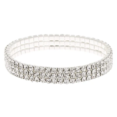 Silver Rhinestone Stretch Bracelet