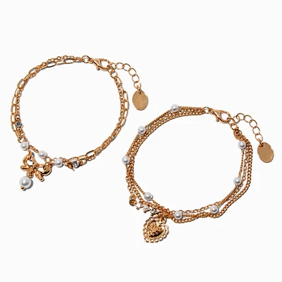 Gold-tone Uptown Multi-Strand Bracelets - 2 Pack