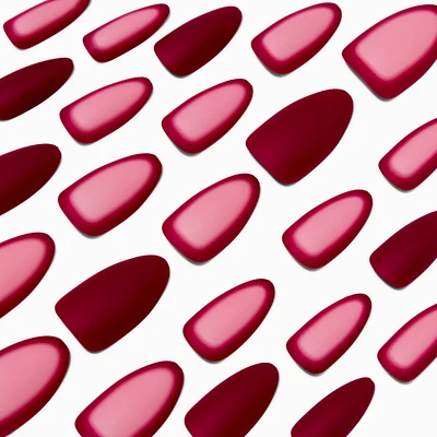 Red Outline Long Almond Vegan Faux Nail Set - 24 Pack