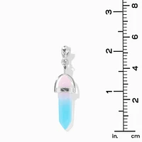 Blue & Pink 1'' Glow in the Dark Mystical Gem Clip-On Drop Earrings