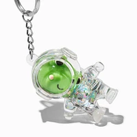 Astronaut Frog Water-Filled Glitter Keychain