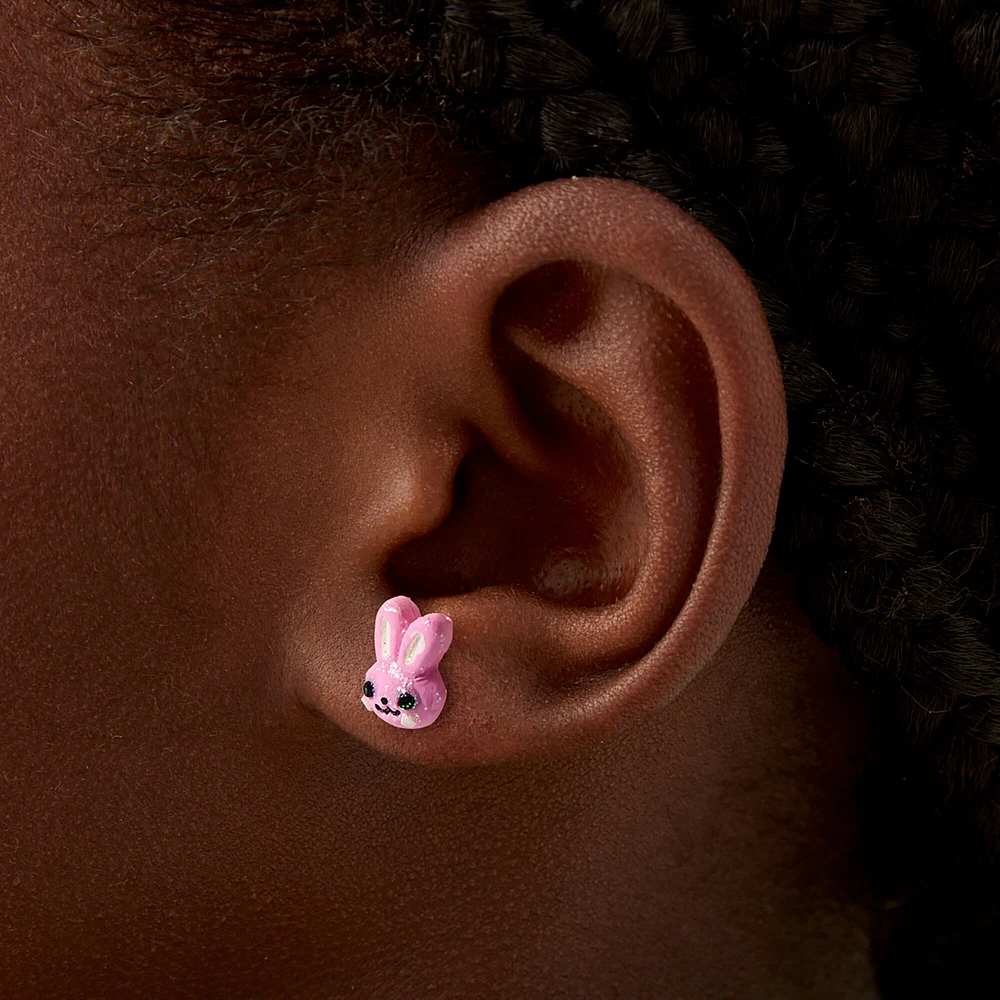 Pink Bunny Stud Earrings