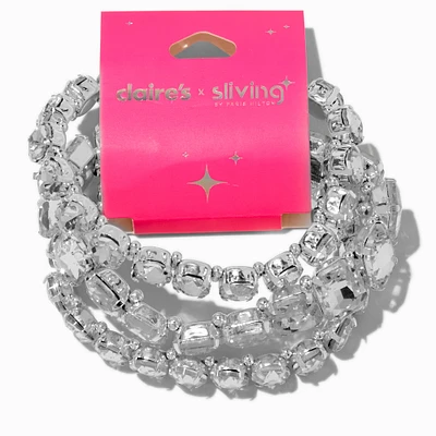 Claire's x Sliving by Paris Hilton Chunky Crystal Stretch Bracelets - 3 Pack