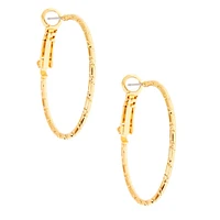Gold 30MM Textured Hoop Earrings