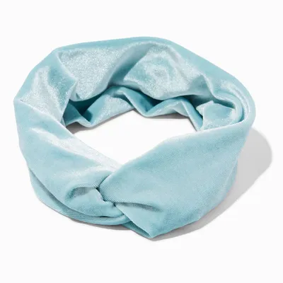 Baby Blue Velvet Twisted Headwrap