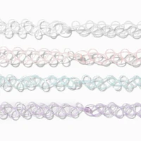 Best Friends Snowflake Tattoo Choker Necklaces - 4 Pack