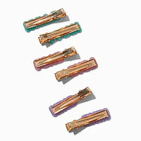 Claire's Club Jewel Tone Affirmation Hair Clips - 6 Pack