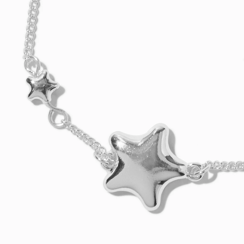 Silver-tone Puffy Star Bracelet