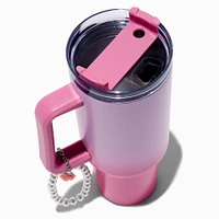 Pink & Purple Ombre Stainless Steel Handled Tumbler