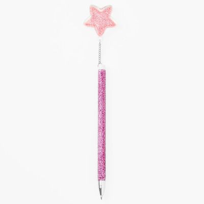 Glitter Star Topper Pen - Pink