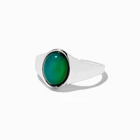 Silver-tone Oval Mood Ring