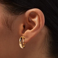 Gold 20MM Tube Clip-On Hoop Earrings