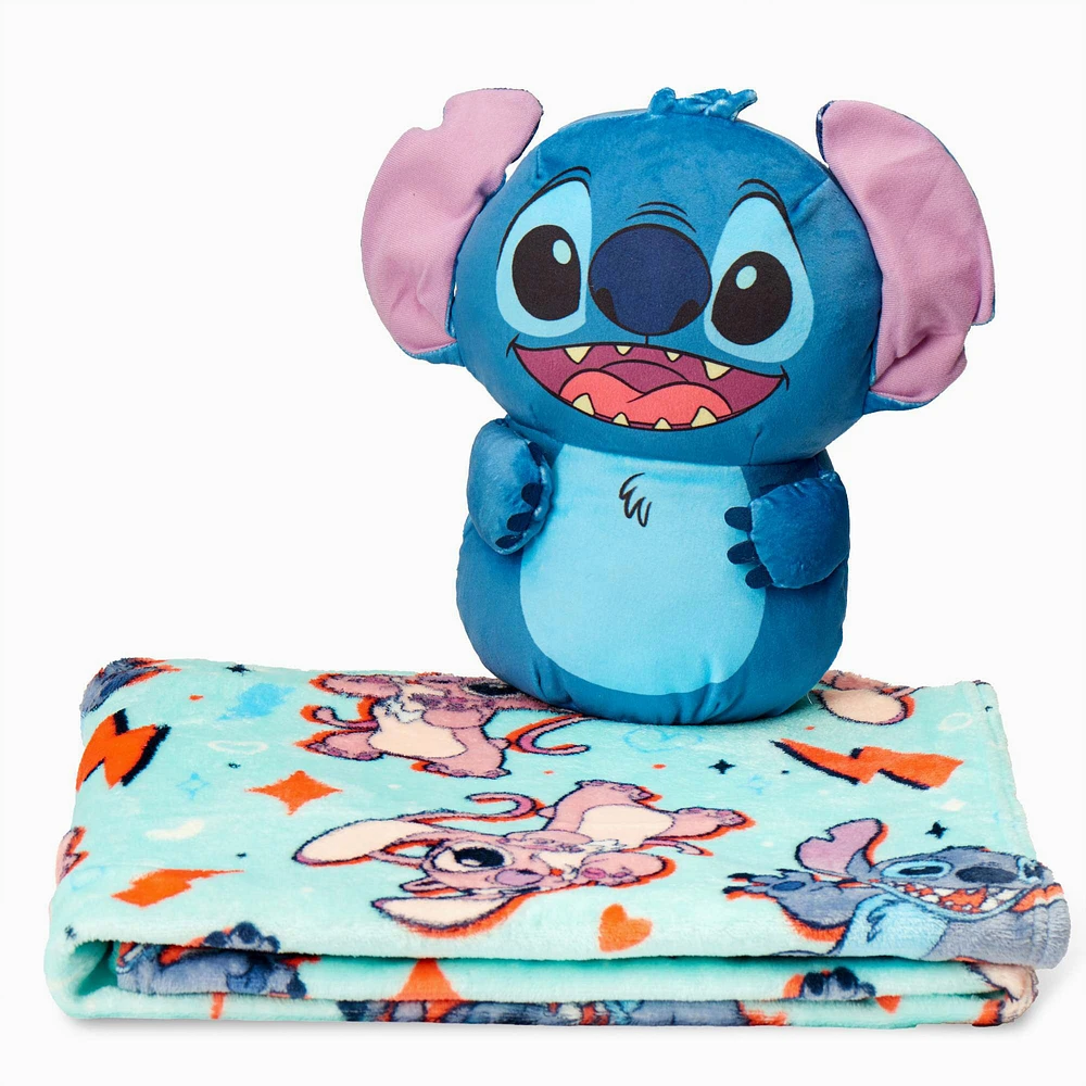 Disney Lilo & Stitch ''Squeezy Stitch'' Silk Touch Throw Blanket & Hugger Set (ds)