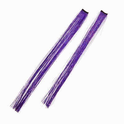 Purple Tinsel Faux Hair Clip In Extensions - 2 Pack