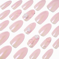 3D Rose & Pearl Stiletto Vegan Faux Nail Set - 24 Pack